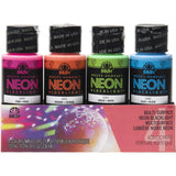 FolkArt 4 Bottle MultiSurface Acrylic Paint Set, 2oz, Neon Blacklight Colors