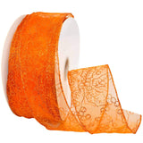 Morex Ribbon Holly-Day Ribbon, Wired Organza, 2.5 inches by 50 Yards, Copper Rust