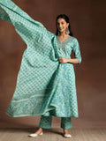 Libas Women'S Pure Cotton Kurta Set (358120R Turquoise Xs