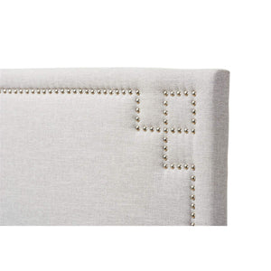 Baxton Studio Geneva Upholstered Full Headboard In Grayish Beige