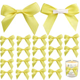 50 Pack Self Adhesive Satin Bows for Gift Wrapping, 2.6x2.2 Inches Satin Ribbon Bows, Premade Ribbon Bows with Double-Sided Tape