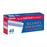 BAZIC Security Self Seal Envelope 4 1/8 x 9 1/2 #10, No Window Tint Pattern Mailing Envelopes, Peel & Seal, Office Checks Invo