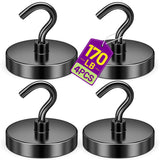Niuknow Magnetic Hooks for Cruise Cabins, 170lbs Black Magnetic Hooks for Classroom, Cruise Magnets, Strong Magnets Heavy Duty f