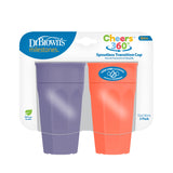 Dr. Brown's Milestones Cheers 360 Spoutless Transition Cup, Travel Friendly and Leak Free Sippy for Babies and Toddlers, Coral a