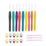 Sudheeka Crochet Hooks Set, 9 Pieces (2Mm 6Mm), 25 Colour Stitching Markers, 10 Eyelet Needles For Knitting
