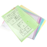 Rapesco 0697 A3 Popper Wallet - Assorted Transparent Pastel Colours - Pack of 5