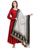 Dupatta Bazaar WomenS Silk Printed Dupatta (Printed White), Free Size