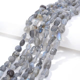 jodaying 6-8mm Natural Labradorite Nuggets Oval Free Tumbled Pebble Semi Precious Gemstone Loose Stone Beads Approx 15.5 inch fo