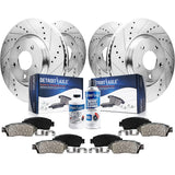 Detroit Axle - Brake Kit for Chrysler 300 Dodge Charger Challenger Magnum Drilled and Slotted Disc Brake Rotors Ceramic Brakes P