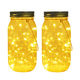 Solar Mason Jar Lights, Large Size Bigger Glass Mason Jar with 30 LEDs Fairy Firefly String Lights, Best Patio Yard Desktop Part