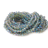 Chengmu 6mm Clear Green Rondelle Glass Beads for Jewelry Making AB Colour 720pcs Faceted Briolette Shape Crytal Spacer Beads Ass