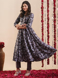 Gosriki Women'S Rayon Blend Anarkali Printed Kurta With Pant (Sipradh Grey-Gs_L_Grey_Large),Grey,,B0DFY1K2KW