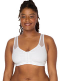 Fruit of the Loom Womens Comfort Front Close Sport Bra with Mesh Straps, White, 42
