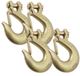 Mytee Products (4 Pack G70 1/2 Clevis Slip Hook with Latch 11,300 LBS WLL Heavy Duty Grade 70 Safety Chain Hook for Trailer T