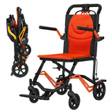 Transport Lightweight Wheelchair Foldable for Adults & Seniors Only 18 LBS, Travel Portable Wheelchair with Removable Flip Armre