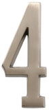 Distinctions by Hillman 843284 4-Inch Die Cast Self-Adhesive House Address Plaque, Brushed Nickel, Number 4