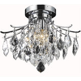 Elegant Lighting Living District Indoor Modern Home Decor Bright Amelia Collection Flush Mount D16In H12In Lt:3 Chrome Finish