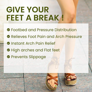 Bukihome Arch Support Shoe Insoles for Flat Feet,3 Pairs Gel Arch Inserts for Plantar Fasciitis, Adhesive Arch Pad for Relieve P