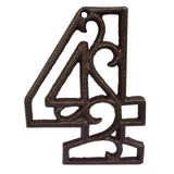 Decorative House Numbers-4.6 Inch High Rustic Cast Iron Home Address Number (Number 4)