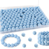 Kovict 200pcs Silicone Beads, 12mm Silicone Beads for Keychain Making, Pens Bracelet Necklace DIY Crafts (Pastel Blue)