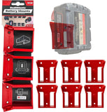 StealthMounts Battery Holder Compatible with Milwaukee M18 (6 Pack) Red | StealthMounts Battery Mounts | Made in The UK
