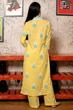 Anni Designer Women'S Rayon Viscose Printed Straight Kurta With Pant & Dupatta (Belagavi Mustard-Vks01_Xl_Mustard_X-Large),Mustard,XL,,,