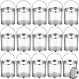 Tuanse Paint Cans Clear Plastic Paint Cans 3 x 3 Inches Mini Empty Bucket with Lids Small Transparent Containers for Art Crafts 