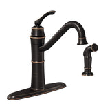 Moen Wetherly Mediterranean Bronze HighArc Kitchen Faucet with Side Spray, 87999BRB