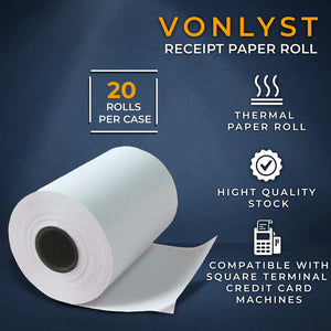 Vonlyst Receipt Paper Roll for Square Terminal Credit Card Machine (20 rolls)