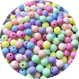 LIMAOLLY 500 Pieces 8mm Acrylic Round Pastel Beads Candy Color Frosted Plastic Spacer Beads for Jewelry Making Earring Bracelet 