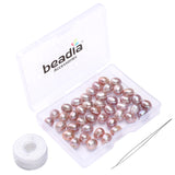 BEADIA Natural Pearl Beads Rice 7-8mm Purple Freshwater Cultured Loose Gemstone Beads for DIY Jewelry Making 13.8''/Strand HQ