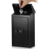 Yaocom Locking Mail Boxes with Combination Lock Outdoor Wall Mount Mailbox Metal Secured Mail Drop with Cover Lockable Mailbox f