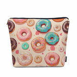 Kalygon Makeup Bag For Purse Donuts, Cake Dessert Doughnuts Colorful Cosmetic Bags For Women With Zipper Travel Toiletry Pouch M