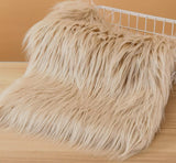 20 X 20 Inches Faux Fur Fabric Square Patches for Crafts, Sewing, Costumes, Seat Pads Craft Furr Beige