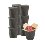 Restaurantware Bio Tek 3.2 x 2.9 x 4 Inch Food Containers 200 Durable Noodle Boxes - Disposable Sustainable Black Paper 16-Ounce