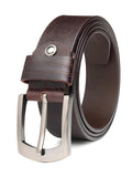 Mistercraft MenS Genuine Leather Casual Belt | Brown Handed Milled Textured | Durable Pin Buckle | Adjustable Waist | Ideal For 