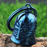 Motorcycle Cross Bell - Motorcycle Key Chain Biker Wing Bells Protect The Rider Motorcycle Accessories (Blue)