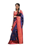 Shiv Textiles Womens Banarasi Silk Saree with Blouse Perfect for Every Occasion Blue