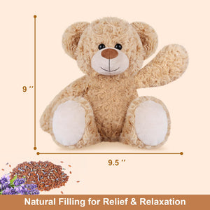 SuzziPals Teddy Bear Stuffed Animals, Microwavable Stuffed Animal Heating Pads for Cramps & Pain Relief, Bear Stress Relief Toy