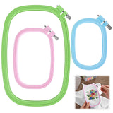 Embroidery Hoops, 3 Pack Square Embroidery Hoops, MultiColor Diy Embroidery Frames, Reusable Cross Stitch Hoops For Diy Sewing 