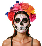June Bloomy Mexican Flower Headband Halloween Cinco De Mayo Party Costume Day of The Dead Headpiece(Red Pink Orange Blue)
