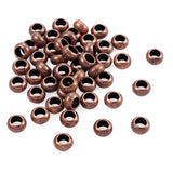 Fashewelry 50Pcs Alloy Large Hole Beads Red Copper European Spacer Beads Tibetan Western Flat Round Rondelle Ring Donut Metal Be