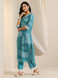 Libas Women'S Cotton Kurta Sets (400541_Blue_M)