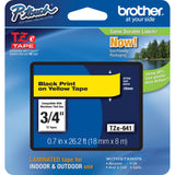 Brother Genuine P-Touch TZE-641 Tape, 3/4 (0.7) Standard Laminated P-Touch Tape, Black on Yellow, For Indoor or Outdoor Use, Wat