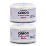 Caron Colorama Halo Cake Caron Lavender Frost Yarn - 2 Pack of 8oz/226.79g - 71% Acrylic,18% Nylon,11% Polyester - #5 Bulky - 60