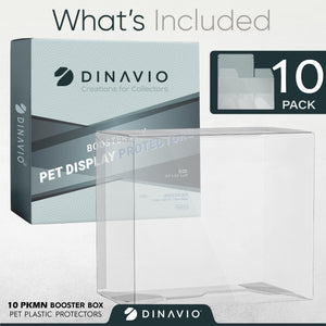 Dinavio Crafthouse Plastic PKMN Booster Box Protector 10 Pack - Booster Box Case Display Protectors - Compatible with English PK
