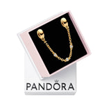 PANDORA-Triple Clear Stone Safety Chain-Gold plated-50-With Gift Box