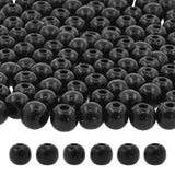 Mandala Crafts 600 12mm Round Large Wooden Beads for Crafts Macrame Supplies - Customizable Black Natural Wood Beads Bulk with H