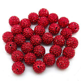 12mm Rhinestone Beads 100pcs 12mm Diameter Charms Mix Colors Randomly for Jewelry Making (Clay Red)