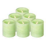FURORA LIGHTING Green Real Wax LED Votive Tealight Candles Pack of 6, Flameless Flickering Candles for Delicate Home D cor, 1.9